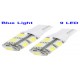 T10 Blue 9 LED Car Signal Light Bulb (Pair)